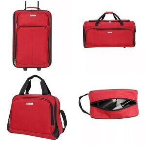 Elegant Red Travel Bag Set